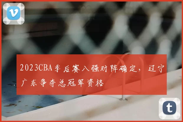 2023CBA季后赛八强对阵确定，辽宁广东争夺总冠军资格